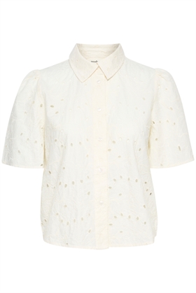 Soaked Skjorte - SLKiara Shirt SS, Whisper White 